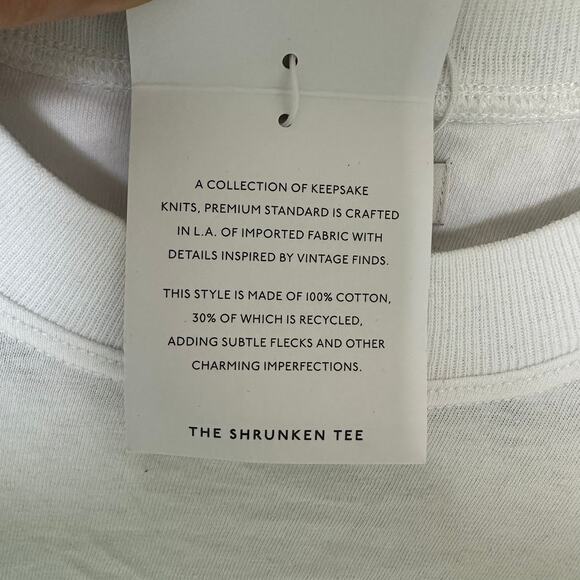 NWT Madewell White Premium Standard 01 The Shrunken Tee – Size XXS - Picture 11 of 13